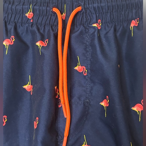 Old Navy Men’s Swim Trunks – Navy with Pink Flamingos, Size Large - Picture 3 of 6
